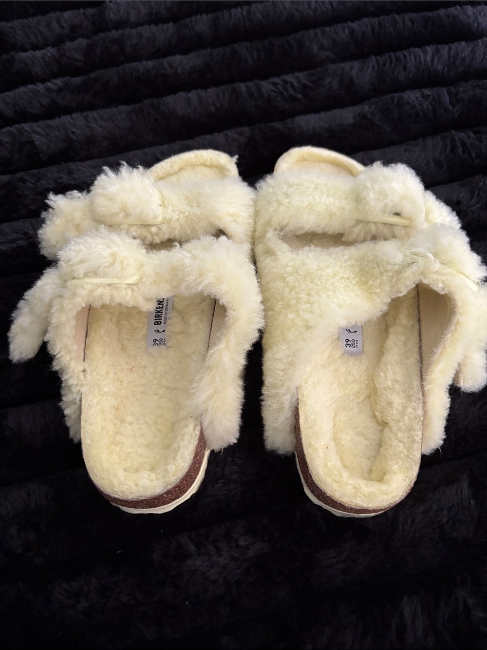 Birkenstock Pale Yellow Shearling Clog Sandals